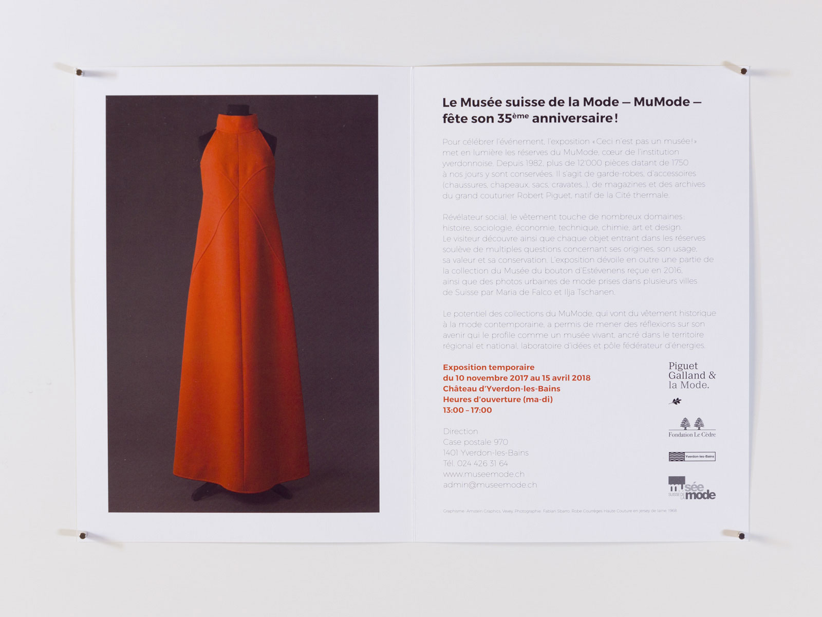 Musée suisse de la Mode - «Ceci n'est pas un musée!», invitation A5 | © AG